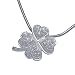 VINANI Anhänger Kleeblatt Zirkonia Steinen Weiß mit Kette 45 cm Sterling Silber 925 AKG45