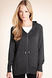 Autograph Zip Through Hooded Cardigan with Angora