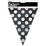 Black Polka Dot Flag Banner, 12-Foot