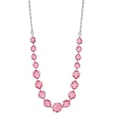 Prettiest Pinks Silver Tone Graduated Bead Necklace