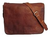 Leder elegante Umhängetasche Vintage Schule College Ledertasche Groß Neu U3