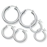 3 - Pair Silver Hoop Set - B00007GN0Q