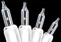 Set of 100 Clear Everglow Mini Christmas Lights With White Wire