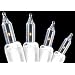 Set of 100 Clear Everglow Mini Christmas Lights With White Wire