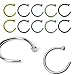 BodyJ4You Nose Hoop Ring Stainless Steel Body Jewelry Piercing 18 Gauge (1mm) 3/8 Inch