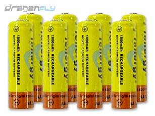 8 AA 1.2V NiCd Rechargeable Batteries 1000mAh