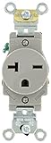 Leviton 5461-GY 20 Amp, 250 Volt, Industrial Heavy Duty Grade, Single Receptacle, Straight Blade, Se
