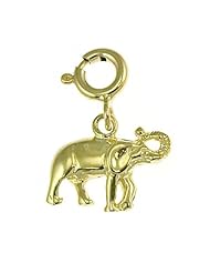 Dazzlers Solid 14k Gold Elephant Charm Pendant Available in three colors from jewelsberry (weights: 0.9 grams only)