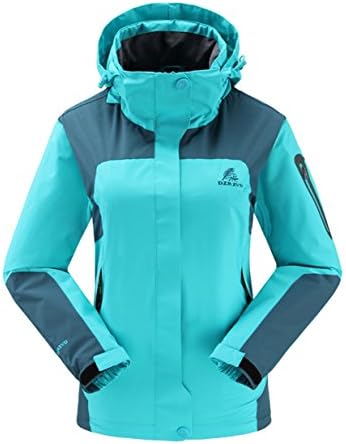 DZRDA Womens Outdoor Watertight Hiking Jacket hoodie Coat Blue 3XL