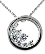 Sterling Silver 0.9 CTW Round Cobblestone Pendant on 18" Chain