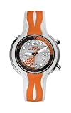 Helix Air Bubble Ladies Watch with Orange and Gray PU Strap, HX265-01S12S