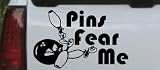 Pins Fear Me Bowling Sports Car Window Wall Laptop Decal Sticker -- Black 28in X 17.2in