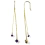 10k Yellow Gold Amethyst and Diamond-Accent Double Drop Earrings