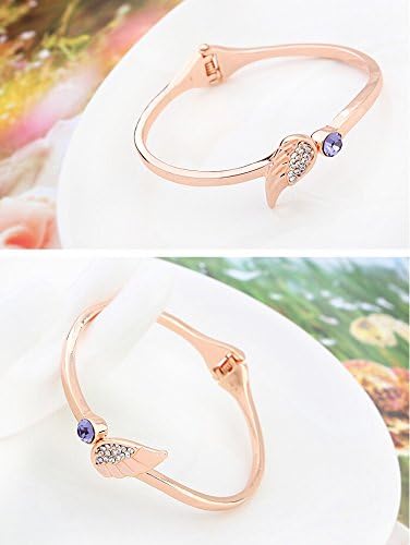 Sharefashion Womens Plating Process Angel Wing Simple Bracelet (SF-3-293Tanzanite)