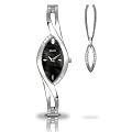 Seksy Sparkle by Sekonda Ladies Black MOP Dial Swarovski Crystal Case Stainless Steel Bracelet Watch 4405 + Matching pendant Free Gift