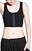 Breathable Super Flat Les Lesbian Compression 3 Rows Central Clasp Chest Binders (Large, Black)
