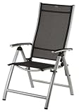 QUEENSGARD Toledo Alu-Textil Klappsessel, silber/ schwarz