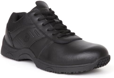 Lehigh Outfitters SlipGrips Men's Black Stride Plain Toe Lace-Up Slip Resistant Locut Athletic Shoe 8.5 W