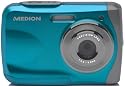 Medion Life S41002 Digitalkamera (6,4 cm (2,5 Zoll) Display, 5 Megapixel, 8-fach digitaler Zoom, bildstabilisiert, Wasserdichte) blau