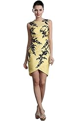 Chiffon Knee Length Jeweled Evening Dress/Mother-of-the-Bride Dress 