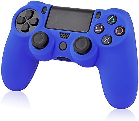 eForCity® Blue Silicone Skin PS4 Controller Case with FREE 3FT Blue Micro USB Flat Noodle Cable Compatible With Sony PlayStation 4
