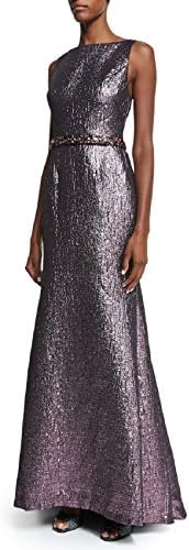 ML Monique Lhuillier Women's Sleeveless Metallic Mermaid Gown 6 Rose