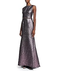 Metallic Jacquard Mermaid Sleeveless  Dress