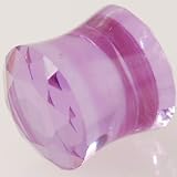 One Blazing Ice CZ Saddle Plug: 4g Purple (SOLD INDIVIDUALLY. ORDER TWO FOR A PAIR.)
