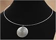 J-Steel by Fyn Studios (TM) Stainless-Steel Wire Necklace with Round Satin Finish Pendant 843332001709