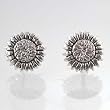 Tiny Sunflower Stud Earrings in Sterling Silver, #9505