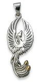 Sterling Silver Phoenix Pendant with Mother of Pearl Inlay