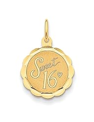 14k Sweet Sixteen Disc Charm
