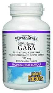 Natural Factors Stress-Relax Pharma Gaba Chewable Tablets, 60-Count