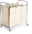 Seville Classics Heavy-Duty 3-Bag Laundry Sorter Cart