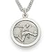 Sterling Silver 3/4" Round Soccer Player Medal with St. Christopher on the Back on 20" Chain