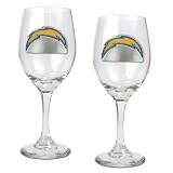 San Diego Chargers NFL 2pc Wine Glass Set - Primary Logo