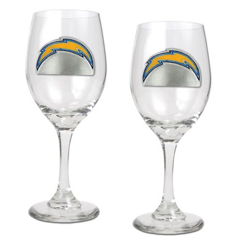 San Diego Chargers NFL 2pc Wine Glass Set - Primary Logo