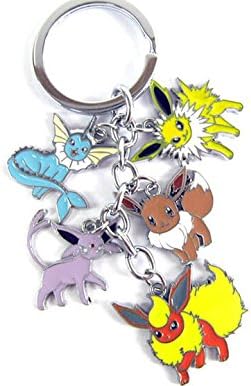 Anime Pokemon Pikachu Metal Charm Keychains (Eevee)