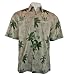 Go Barefoot Peached Cotton, Sand & Green Colored, Short Sleeve, Banded Collar, Old Sc...