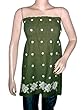 Tube Top Olive Green Floral Embroidered Smocked Top Small