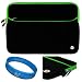 Netbook 12.1 inch Black-Green carry case for Lenovo Thinkpad X201 X200 X201S 3249-MDU Lenovo S12 X60 1706 + SumacLife TM Wisdom Courage Wristband