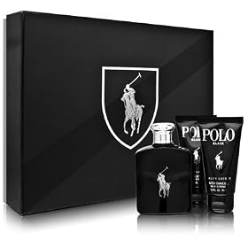POLO BLACK Men Gift Set Eau de Toilette 4.2 Spray + 2.5 Aftershave Shower Gel + 2.5 HAIR & BODY WA