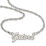 Silver University Of Florida Gators Script Necklace