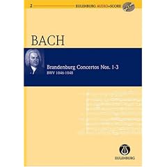 Eulenburg Audio + Score, Studienpartituren u. Audio-CDs, Vol.2 : Brandenburgische Konzerte Nr.1, 2 und 3 (BWV 1046, 1047, 1048), Studienpartitur u. ... No. 1 F Major / No. 2 F Major / No. 3 G Major