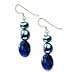 Sterling Silver Blue Sodalite and Grey Cultured Freshwater Pearl Earrings