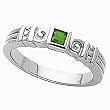 14K White Gold Tsavorite (Green Garnet) Ring