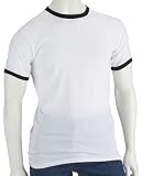 Fruit of the Loom Ringer T-Shirt, weiss-schwarz, Groesse: L