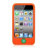 Orange Minisuit Touch Case - Silicone skin design cases for Apple iPod Touch 4g 4th Generation bonus screen protector + Minisuit LCD Cleaner
