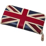 UK FLAG 国旗柄刺繍プリン合皮PUロングウォレット（長財布）