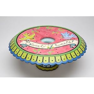 Flights of Fancy Birds Inscribed Sweet Tweets Ceramic Cake Stand by Appletree Designs